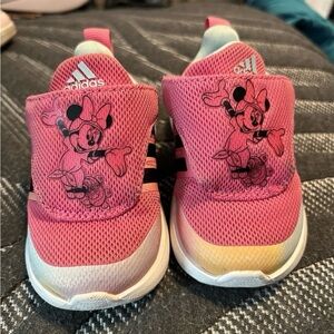 adidas Kids Pink Minnie Mouse Slip-On Sneakers with White Soles